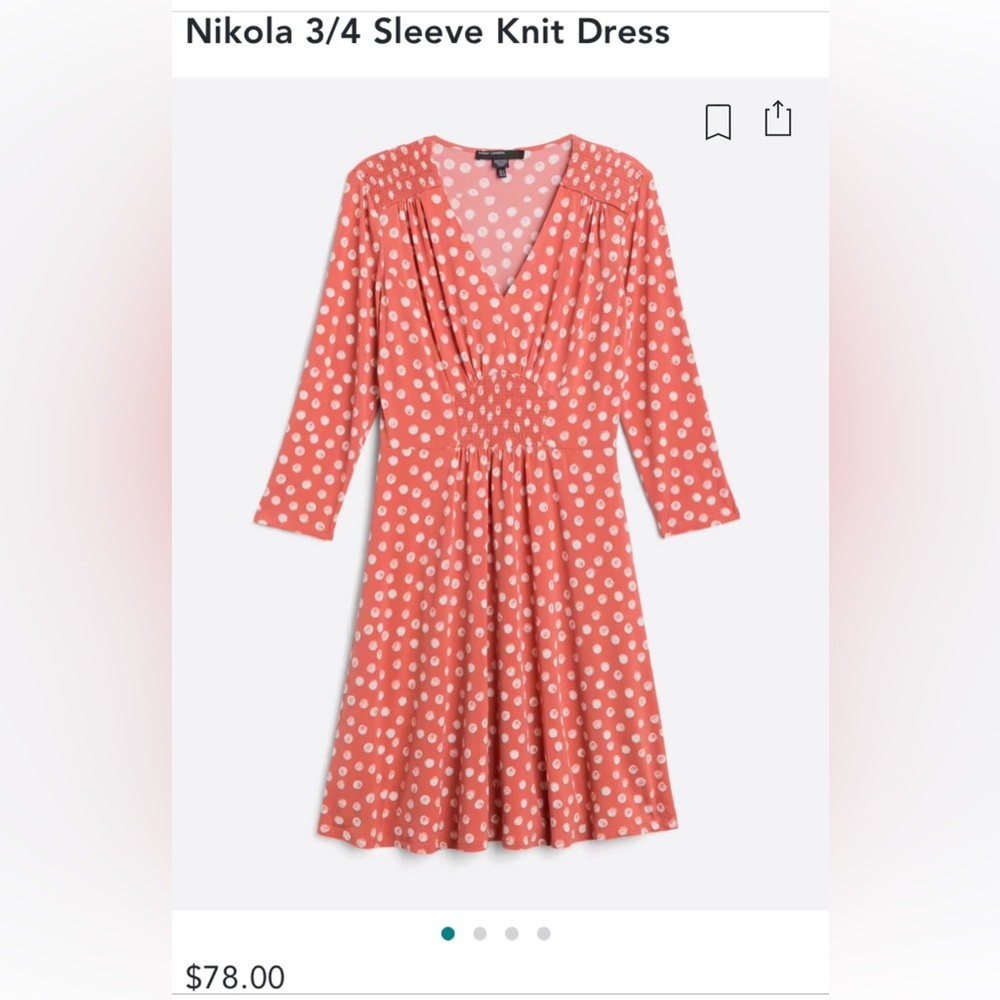 Nikola 3/4 Sleeve Knit Dress Size Medium NWT